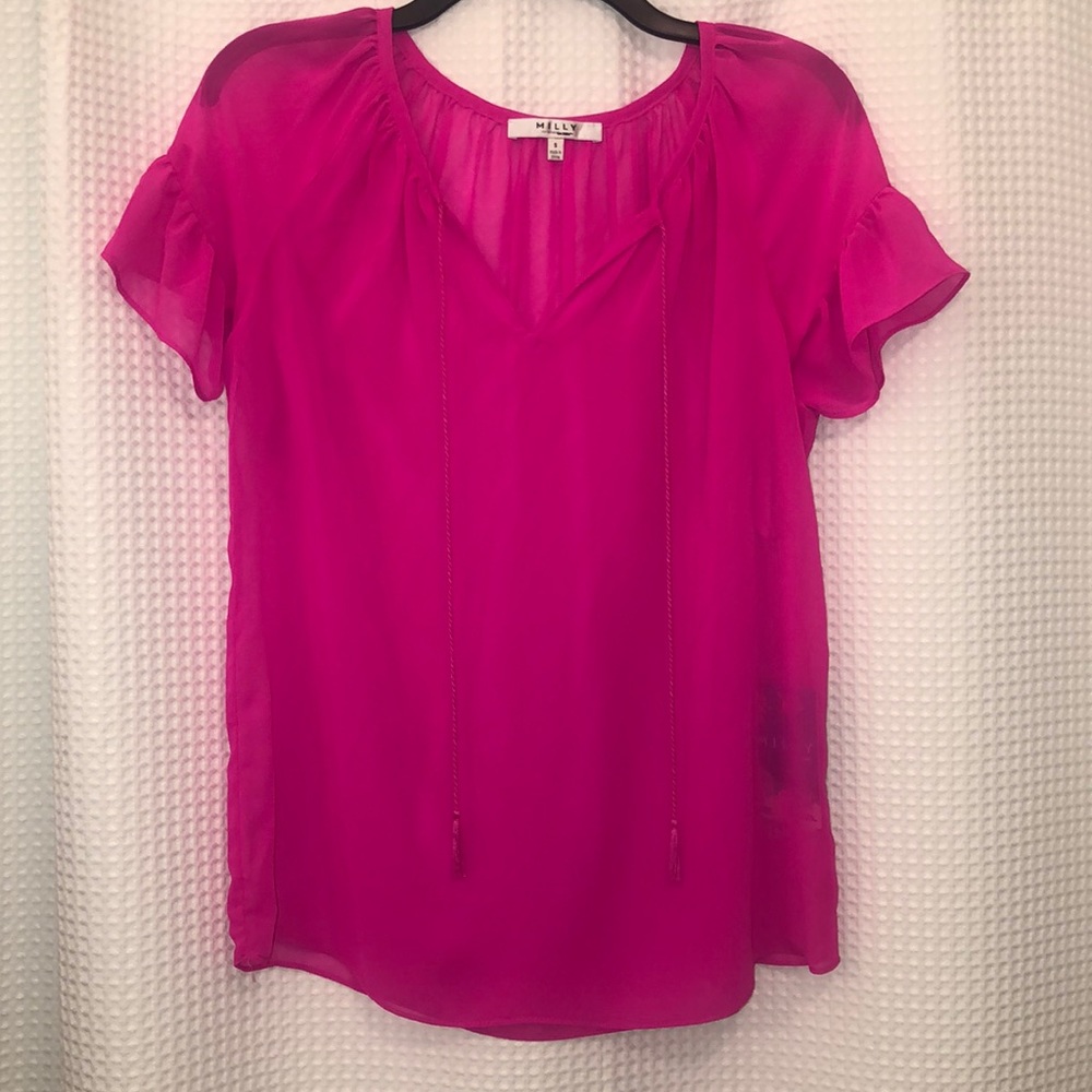 Hot pink short sleeve top